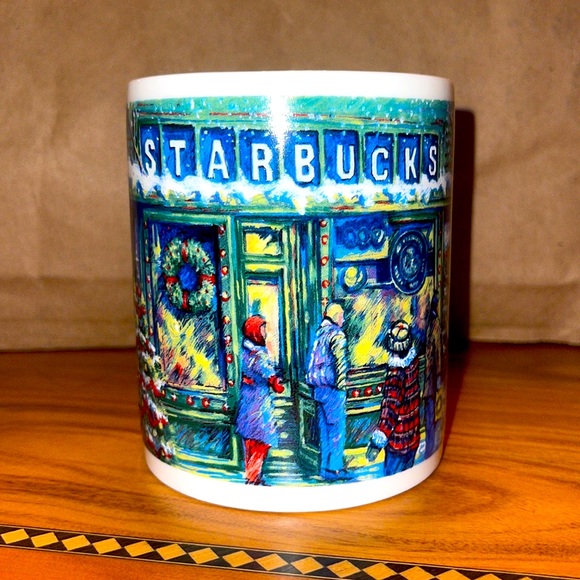 Starbucks Christmas Mug Pikes Place Farmers Market Seattle 14 Oz - Picture 1 of 6